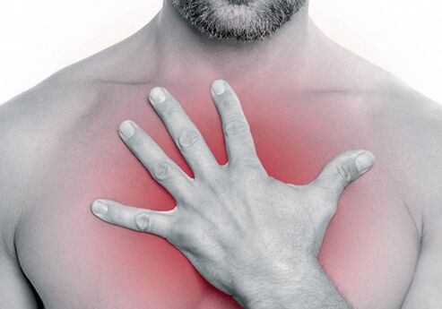 Chest pain is a symptom of thoracic osteochondrosis